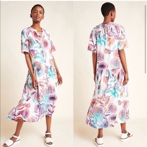 Anthropologie Tugboat Printshop Azores Multicolor Floral Maxi Dress